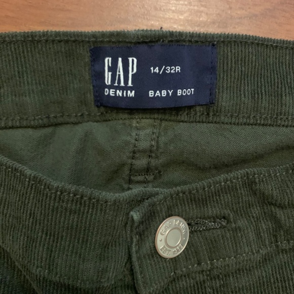 GAP,  Baby Boot cut corduroy pants with stretch in green - Picture 2 of 8